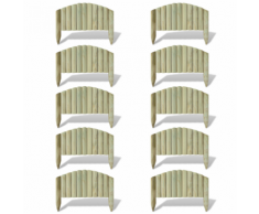 vidaXL Set 10 pz Palizzata recinzione giardino in legno 55 cm design ad arco
