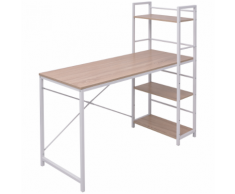 vidaXL Scrivania con Libreria a 4 Livelli Rovere
