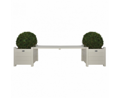 Esschert Design CF33W 2 Fioriere con panchina a ponte bianco
