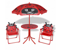 vidaXL Set mobili da giardino per bambini 4 pezzi rosso