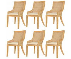 vidaXL Sedie da pranzo 6 pz in rattan