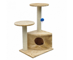 vidaXL Casina ad albero per gatto 70 cm Peluche Beige