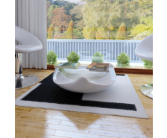 vidaXL Tavolino rotondo in fibra di vetro bianco
