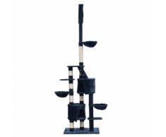 vidaXL Casina ad albero da coccole per gatto XL 230-260 cm Peluche Blu scuro