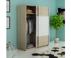 vidaXL Armadio 2 Ante Scorrevoli Extra Lucido Bianco 150 cm
