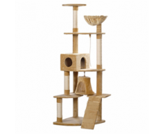 vidaXL Casina ad albero per gatto 191 cm Peluche beige