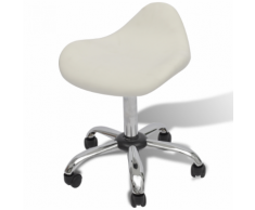 vidaXL Sgabello girevole per salone professionale Spa Bianco Modello curvo