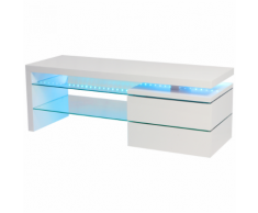 vidaXL Mobile porta TV con LED 120x42x43 cm Lucido Bianco