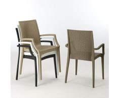 20 Sedie poltrone braccioli per bar ristorante Polyrattan BISTROT A...