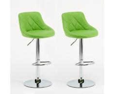 Sgabelli Coppia verde similpelle modello bar soggiorno girevole com...