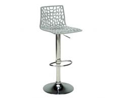 Sgabello grigio perla lucido per cucina bar linea elegante comoda r...