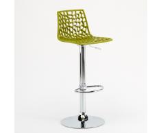 Sgabello verde anice per cucina bar linea elegante comoda regolabil...
