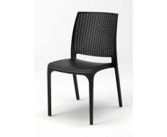 Sedia plastica Polyrattan resina bar gelateria impilabile CROSS