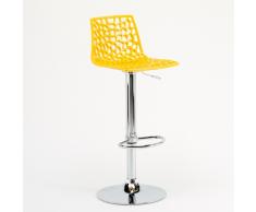 Sgabello giallo lucido per cucina bar linea elegante comoda regolab...