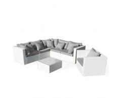Salotto giardino rattan sintetico Polyrattan intrecciato ORLANDO Bi...