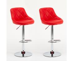 Sgabelli Coppia rosso similpelle modello bar soggiorno girevole com...