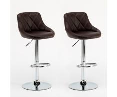 Sgabelli Coppia marrone similpelle modello bar soggiorno girevole c...