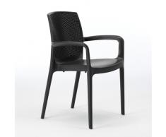 Sedia poltrona Polyrattan braccioli bar ristorante impilabile BOHEM...