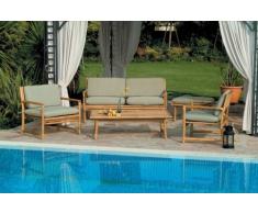 Salotto da esterni e giardino bamboo BOMBAY divano poltrone tavolin...