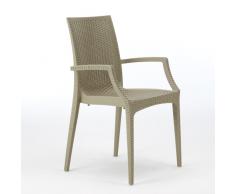 Sedia poltrona con braccioli bar ristorante Polyrattan BISTROT ARM ...