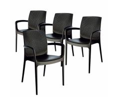 Sedie da Esterni Polyrattan braccioli bar ristorante BOHEME Grand S...