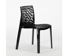 4 Sedie Gruvyer polipropilene Nere antracite design moderno cucina ...