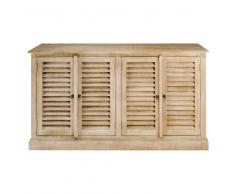 Credenza 4 porte in legno massello di mango sbiancato Cambria