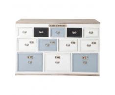Cassettiera bianca multi-cassetti a bancone in legno L 133 cm Molene