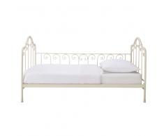 Letto per bambini color avorio in metallo 90 x 190 Juliette