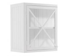Mobile alto vetrato bianco da cucina in legno con apertura a destra L 60 cm Newport