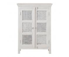 Armadio bianco e argentato in massello di mango L 84 cm Udaipur