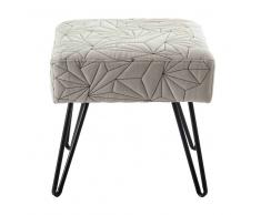 Sgabello in metallo e cotone grigio DARRYL