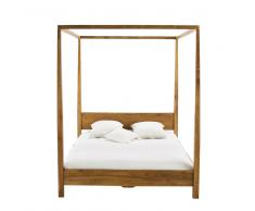 Letto a baldacchino 160 x 200 cm in massello di tek Amsterdam