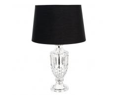Lampada in vetro e abat-jour in tessuto nero H 52 cm MARTLEY