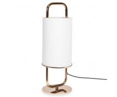 Lampada in metallo dorato abat-jour bianca ADDISON