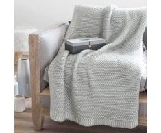 Plaid grigio lavorato a maglia 125 x 150 cm ADRANO