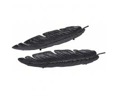 2 svuotatasche piuma in metallo nero FLORILEGE