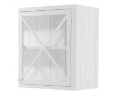 Mobile alto vetrato bianco da cucina in legno con apertura a sinistra L 60 cm Newport