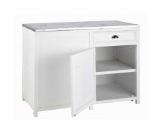 Mobile basso bianco da cucina in legno L 120 cm Newport