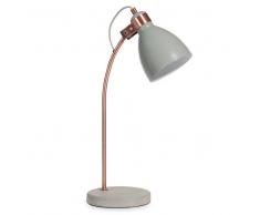 Lampada da tavolo in metallo ramato e grigio SMILE