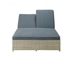 Lettino prendisole doppio in resina intrecciata L 207 cm St Raphaël