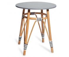 Tavolino da salotto in rattan e piano grigio PENLY