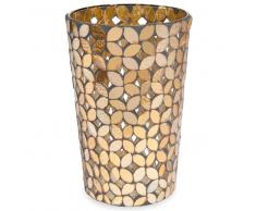 Vaso mosaico in vetro ambrato H 18 cm FLOWER