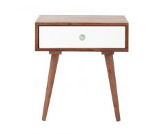 Comodino vintage in massello di legno di sheesham con cassetto L 44 cm Andersen