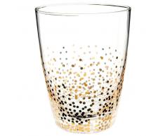 Bicchiere da acqua effetto crepato dorato