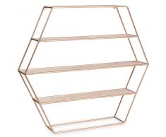 Scaffale esagonale in metallo H 45 cm COPPER