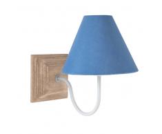 Applique in simil legno con abat-jour blu navy HORTENSE