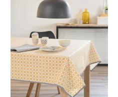 Tovaglia rivestita in cotone gialla 140 x 140 cm MALVEIRA