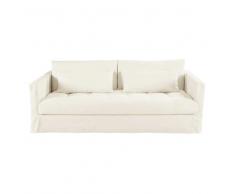 Divano letto 3/4 posti bianco in lino lavato Basile