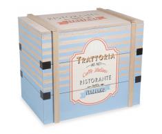 Cassapanca in legno blu TRATTORIA